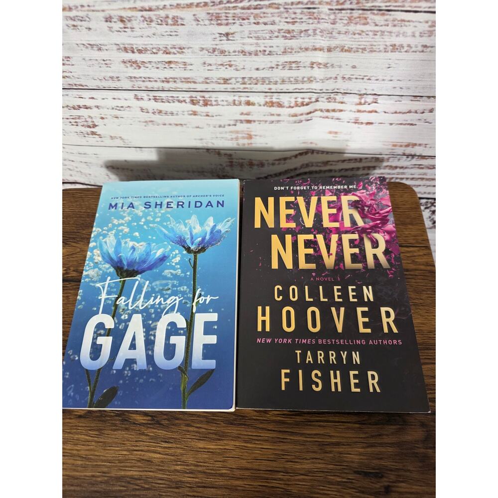 Colleen Hoover Never Never & Mia Sheridan Falling for Gage Paperback Romance Lot